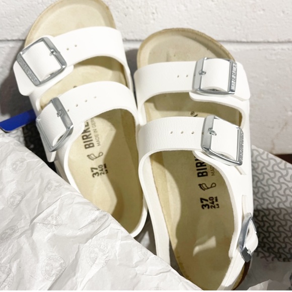 BirkenStock White Milano Birko-flor sandals - Picture 5 of 12